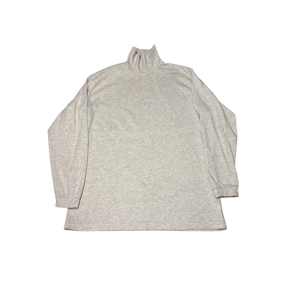LL Bean Mens X Large Tall Gray Marl Heather Long Sleeve Turtleneck T Shirt USA